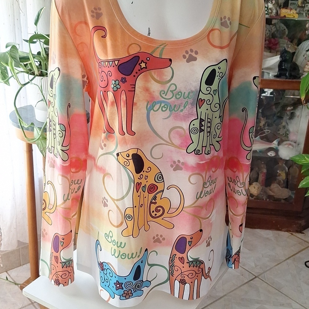THEANIMALRESCUESITE stretch long sleeve plus size top XXL